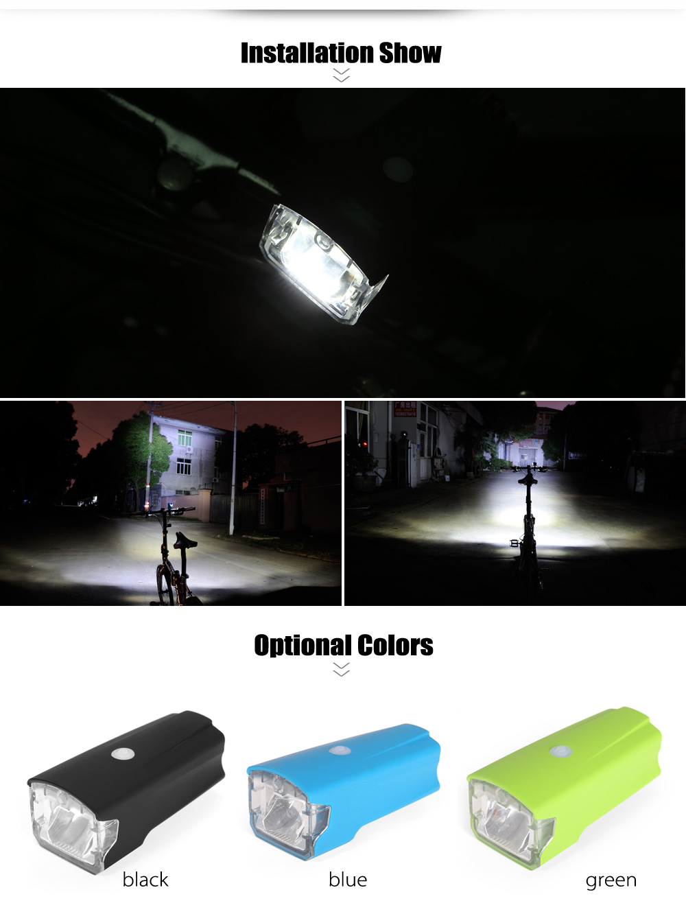 LEADBIKE A124 5W 4 Mode LED Bike Front Light USB Cycling Safety Flashlight