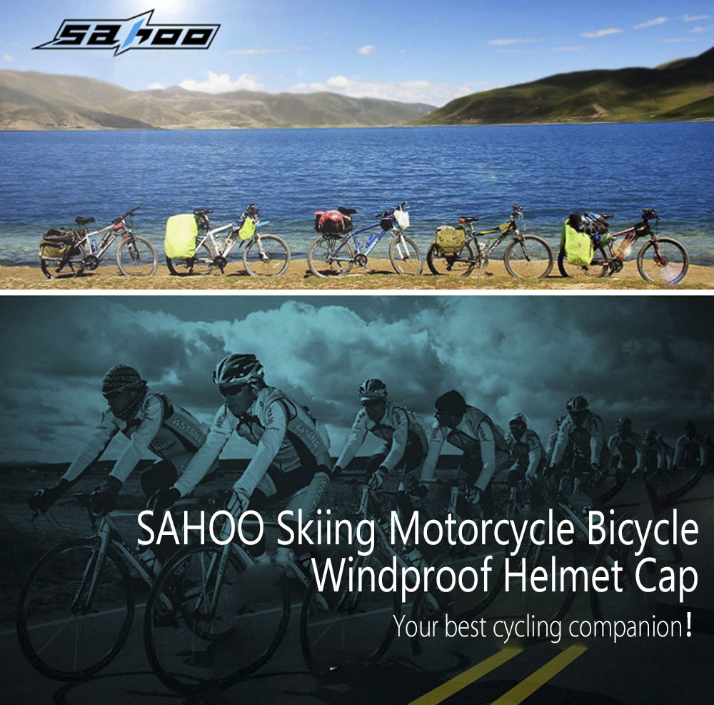 SAHOO Outdoor Sport Skiing Motorcycle Bicycle Bike Windproof Skull Helmet Cap Cycling Hat for Men Women