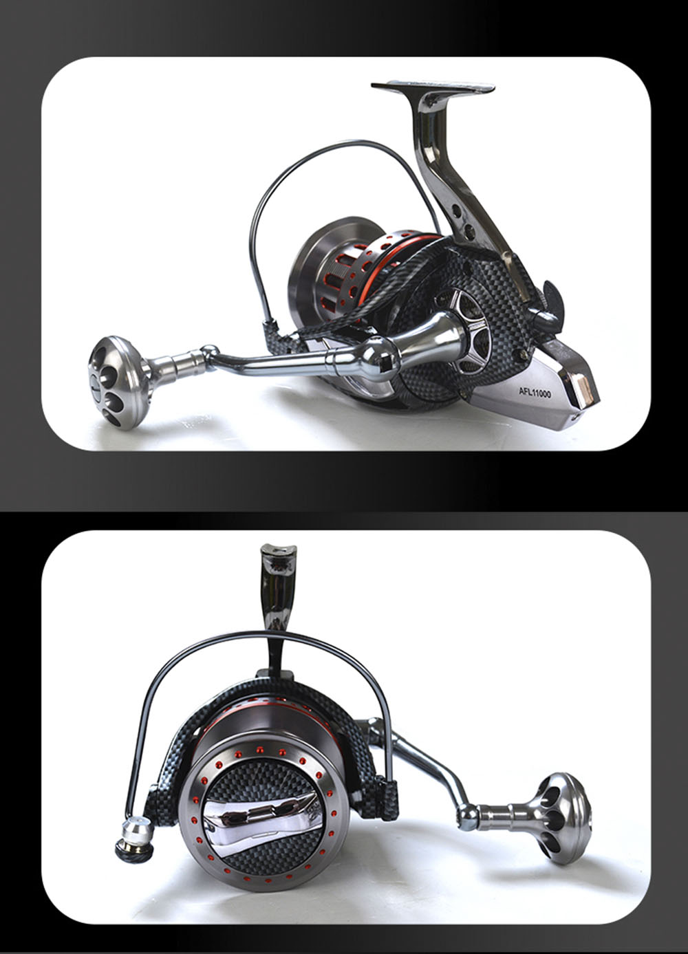 Big 4.7:1 Full Metal Fishing Spinning Reel with Foldable Handle