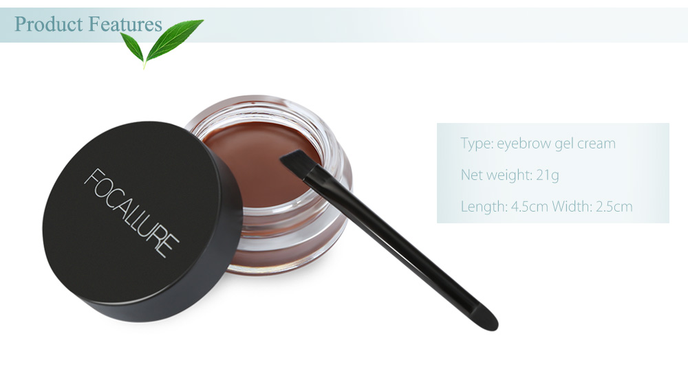FOCALLURE Waterproof Long Lasting Makeup Dyeing Eyebrow Gel Cream with Brush Tool