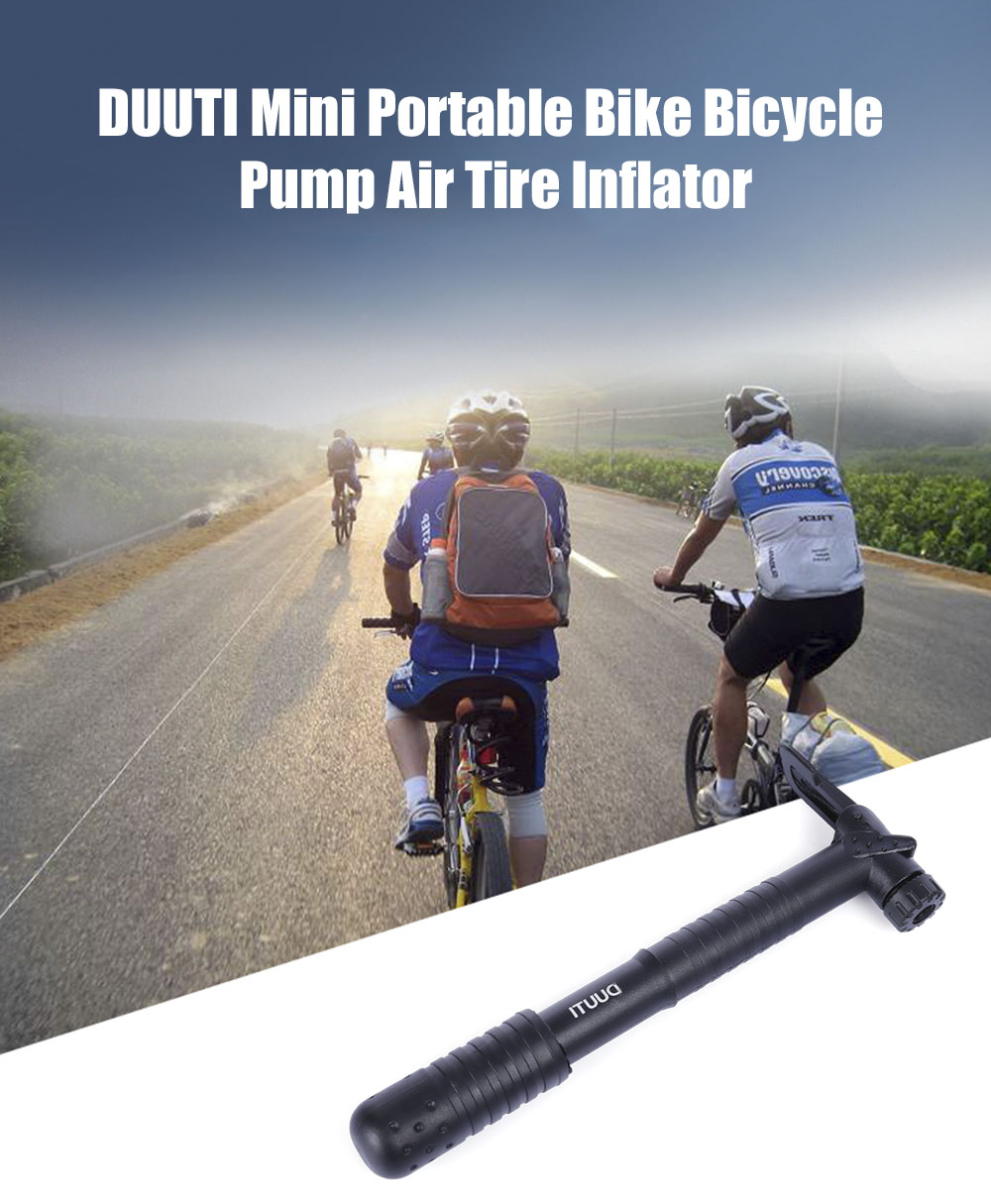 DUUTI Mini Portable Bike Bicycle Skidproof Pump Air Compressor Tire Inflator