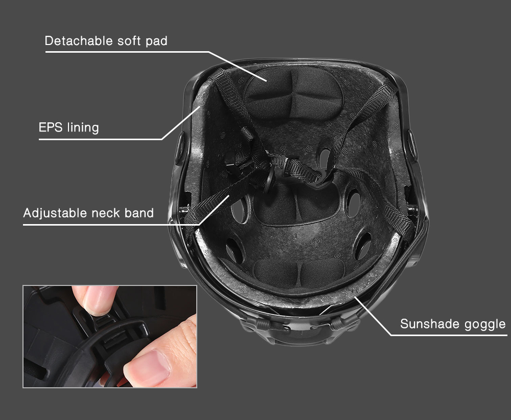 Lightweight Tactical Crashworthy Protective Helmet for CS Airsoft Paintball Game