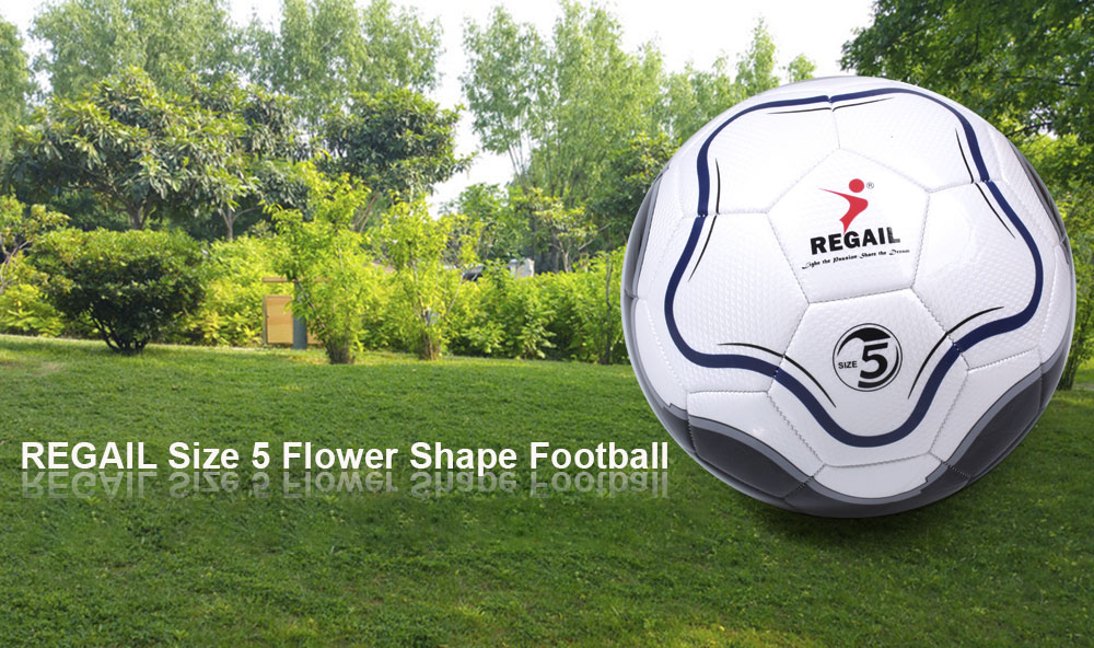 REGAIL Size 5 PU Flower Shape Training Soccer Ball Football