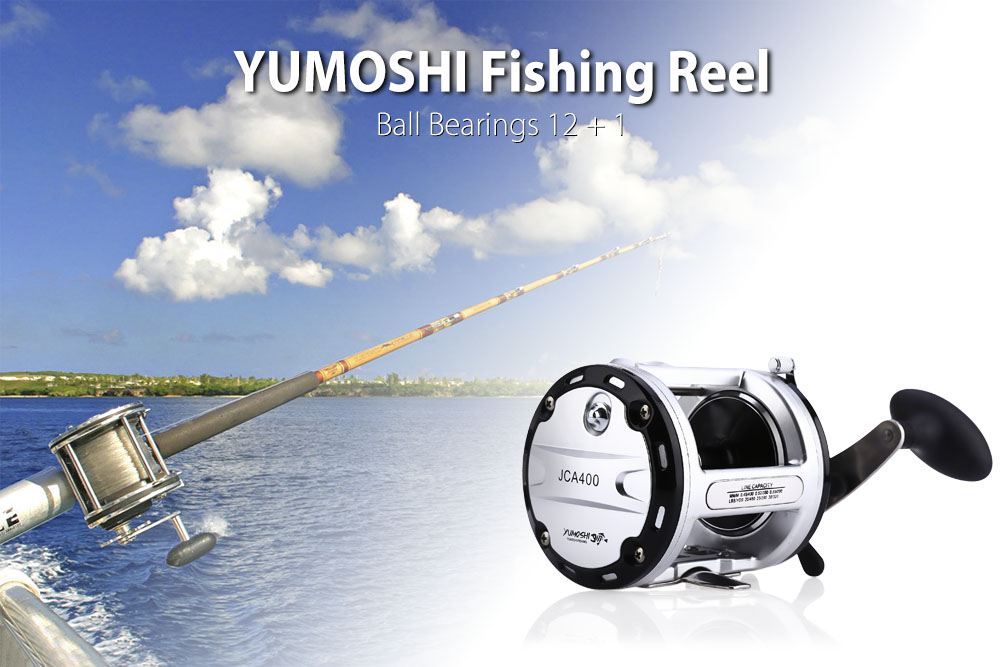 YUMOSHI 12 + 1 Ball Bearings High Speed Cast Drum Fishing Reel
