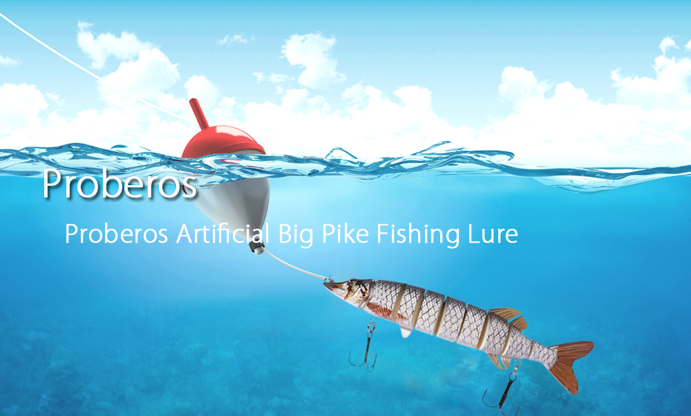 Proberos Artificial 9 Sections Big Pike Fishing Lure with Sharp Hooks
