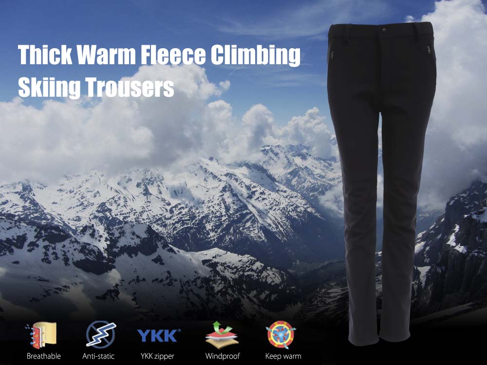 Women Waterproof Windproof Thick Warm Fleece Pants Climbing Camping Hiking Skiing Trousers
