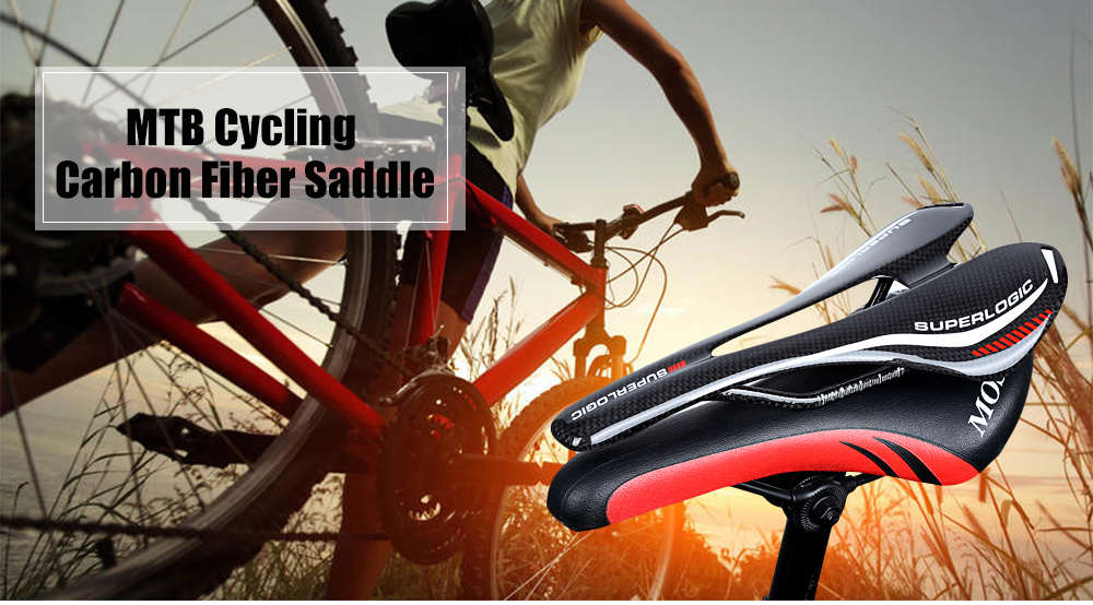 SUPERLOGIC Bicycle Carbon Fiber Saddle MTB Cycling Seat Cushion