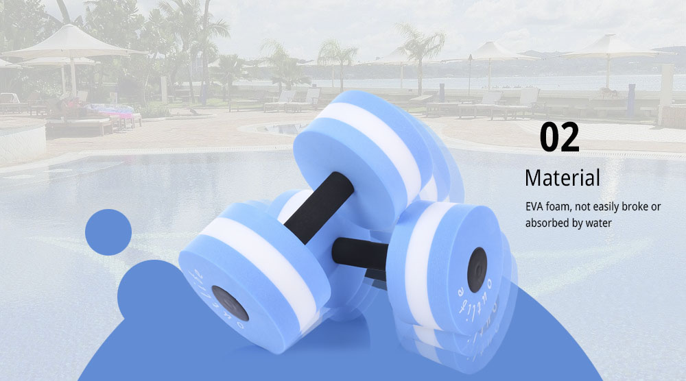 Outlife 2pcs Fitness Pool Exercise EVA Water Aquatics Dumbbell for Swimming Training