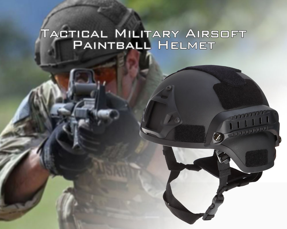 JJW Tactical Helmet Airsoft Gear Paintball Head Protector with Night Vision Sport Camera Mount
