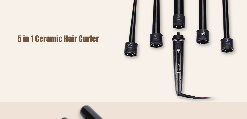 DODO 5 in 1 Interchangeable Hair Curling Iron Multi-size Roller Set