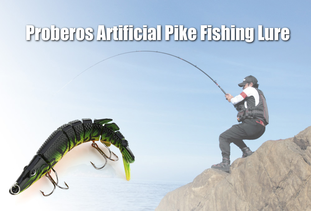 Proberos Artificial 9 Sections Pike Tackle Fishing Lure Crankbait