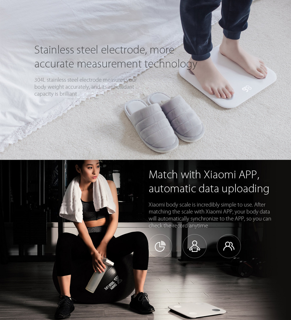 Xiaomi XMTZC02HM Bluetooth 4.0 Body Health Scale Smart Digital Personal Weighing Tool