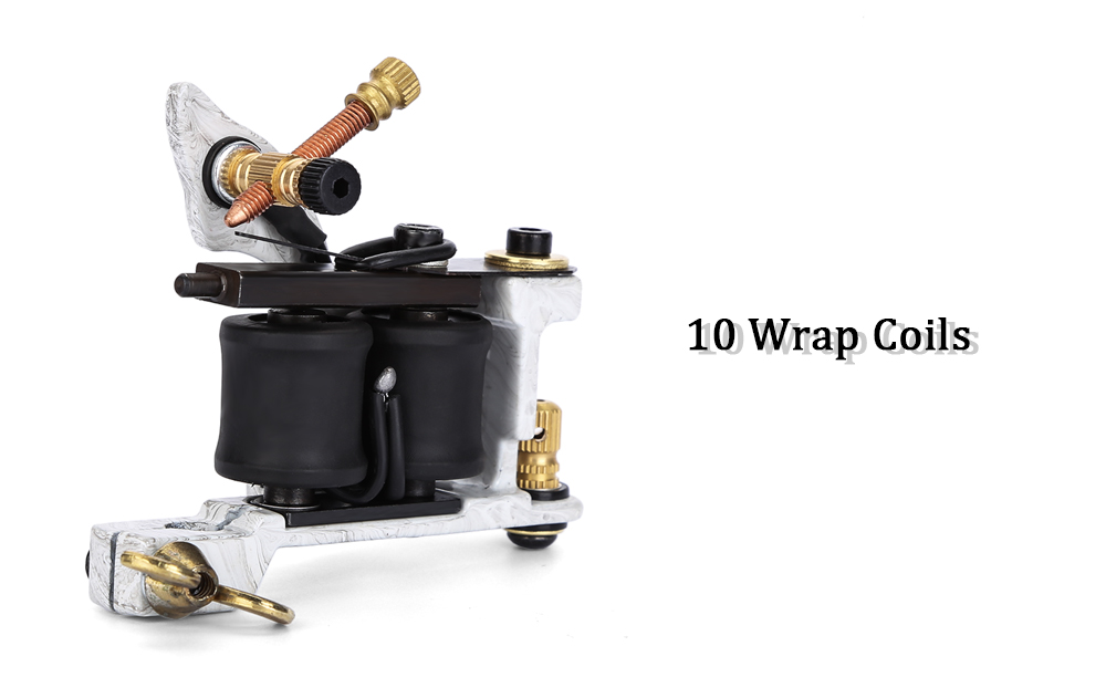 10 Wrap Coils Cast Iron Texture Liner Tattoo Machine