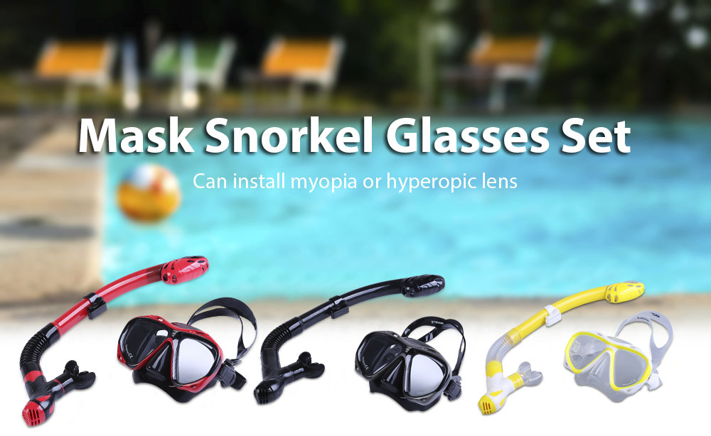 WHALE Professional Diving Water Sports Training Snorkeling Silicone Mask Snorkel Glasses Set