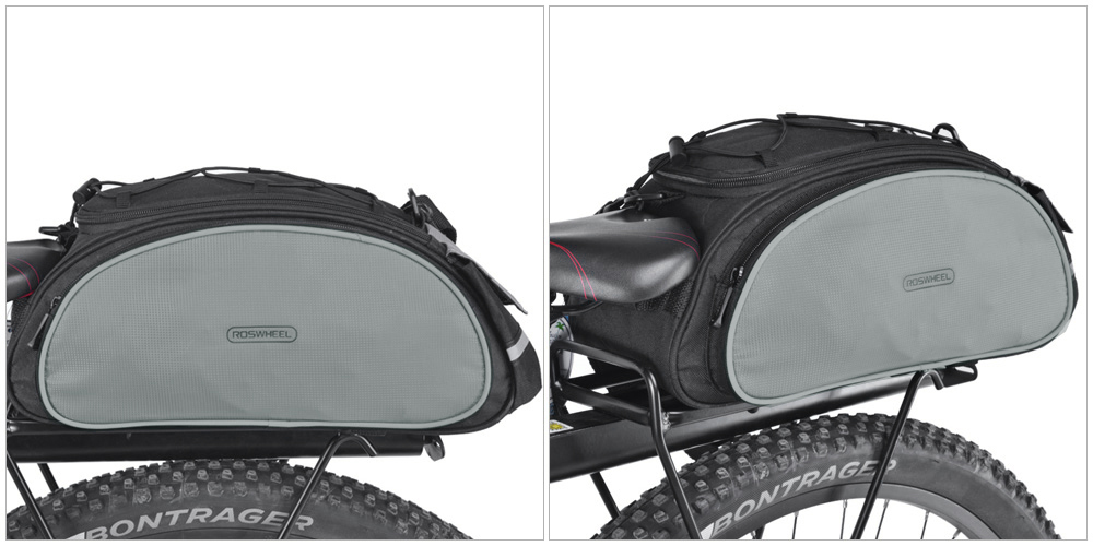 Roswheel 13L Bike Rear Rack Bag Bicycle Shelf Pocket Shoulder Pack Riding Cycling Supplies