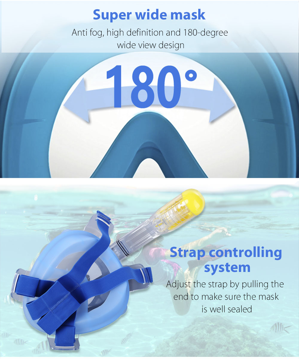 RKD Scuba Diving Training Anti Fog Detachable Dry Snorkeling Full Face Mask Set for GoPro Camera