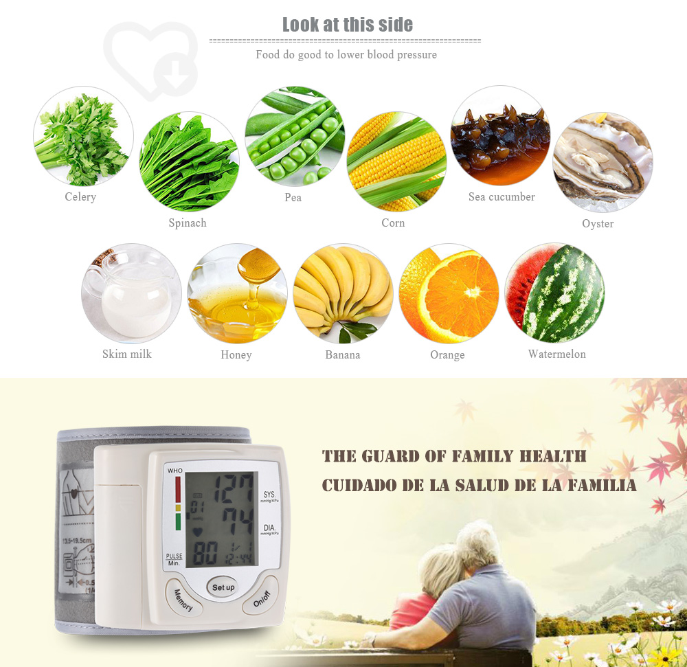gustala CK-101S Health Care Wrist Portable Digital Automatic Blood Pressure Monitor