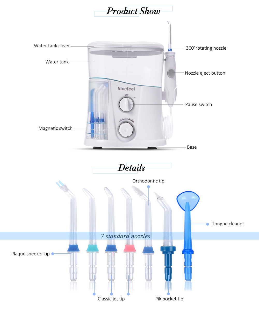 Nicefeel FC188G Dental Flosser Water Jet Oral Care Teeth Irrigator Series
