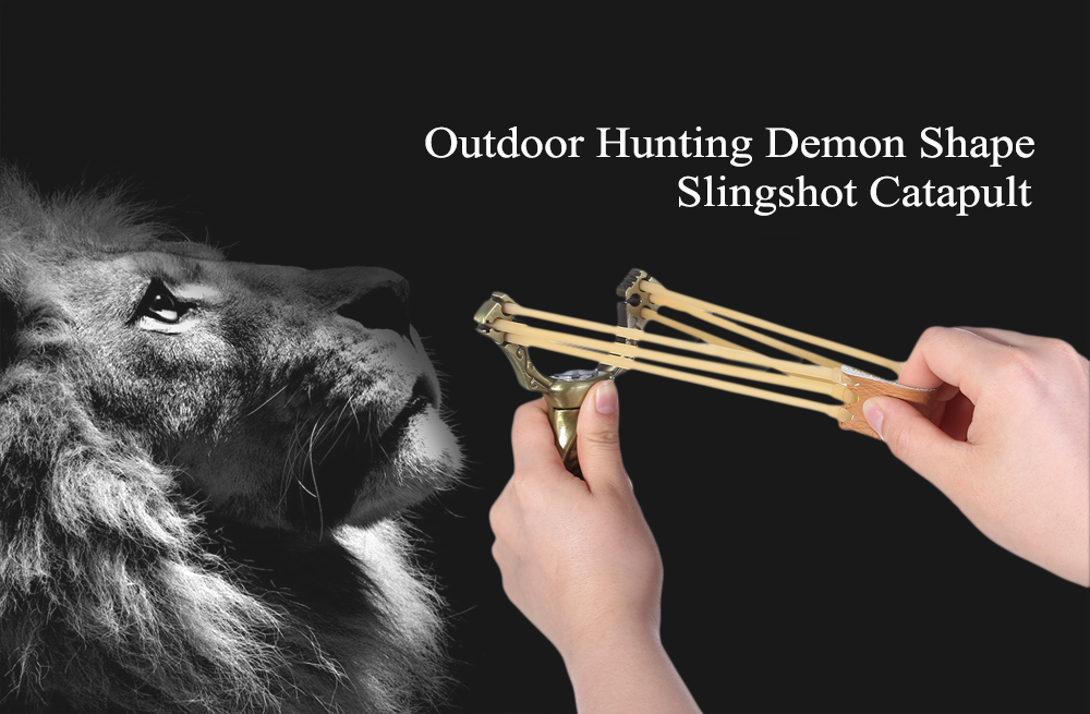 YERENBULUO Outdoor Hunting Demon Shape Slingshot Catapult Camping Traveling Kit
