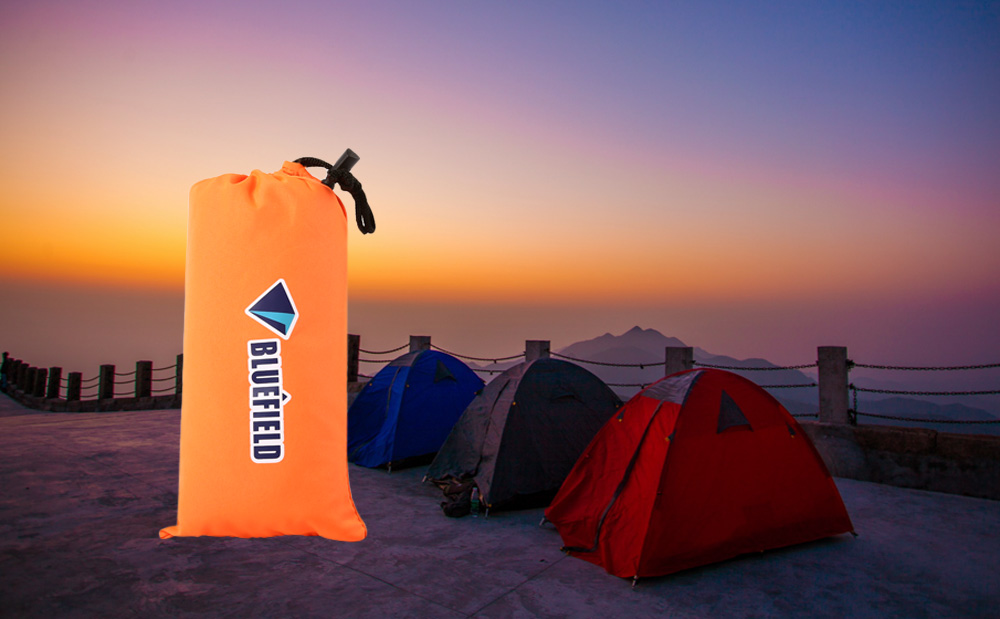 BLUEFIELD Polyester Pongee Camping Envelope Style Sleeping Bag for Hiking