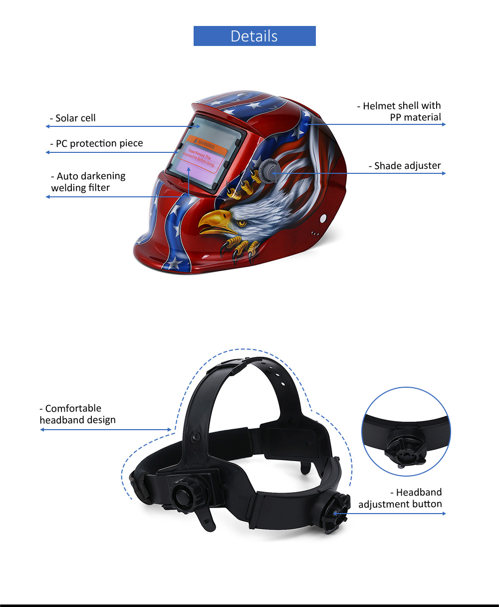Solar Energy Automatic Variable Light Electric Welding Protective Mask