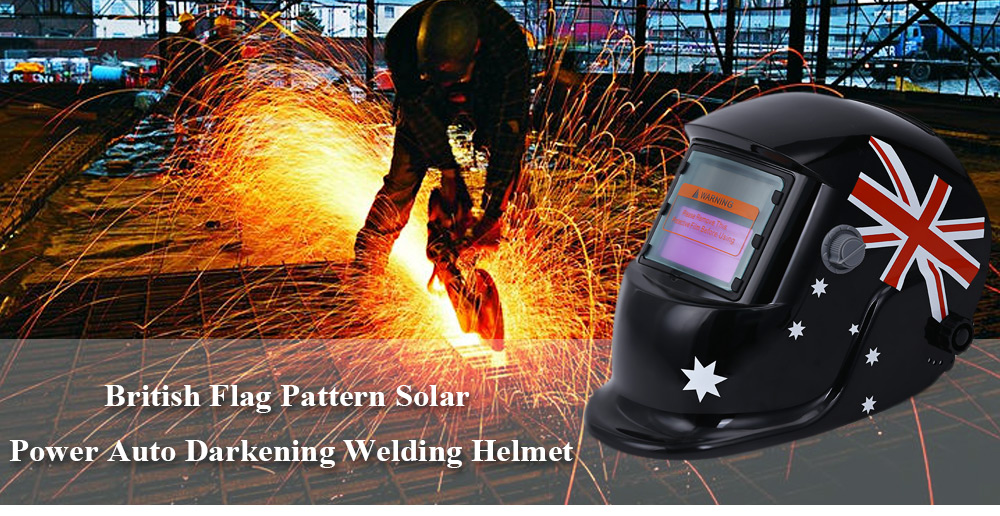 British Flag Pattern Solar Power Welding Helmet