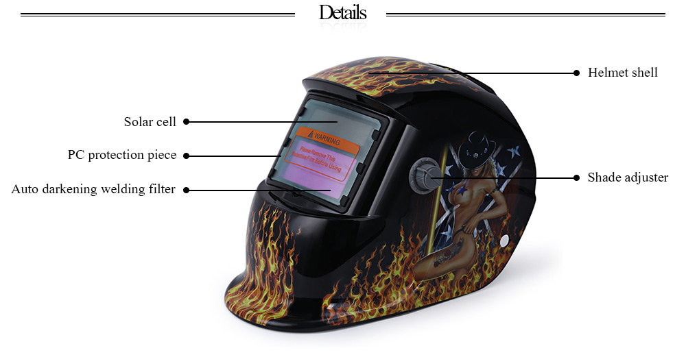 Beauty Pattern Solar Power Welding Helmet