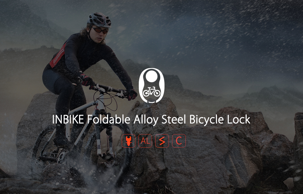 INBIKE Anti-theft Foldable Alloy Steel Motorcycle Bicycle Lock