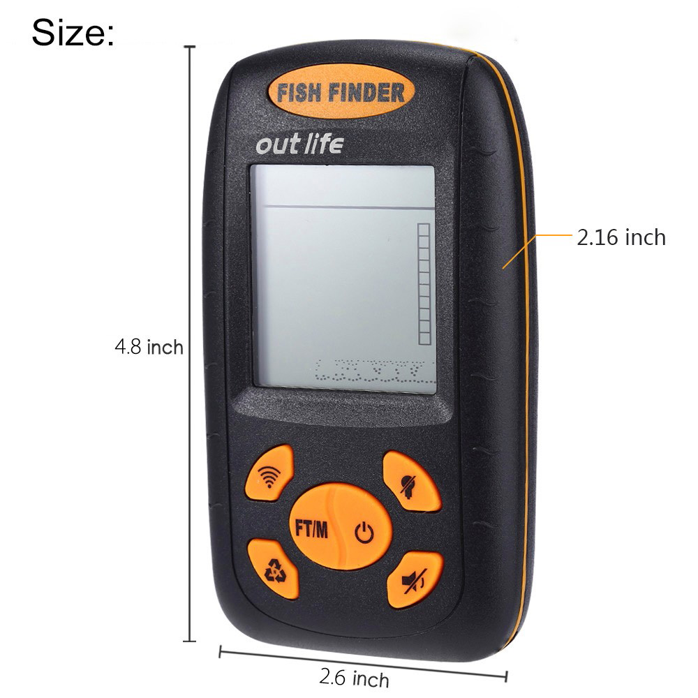 Outlife XF-01 Portable Sonar LCD Fish Finder Wire Alarm 100M