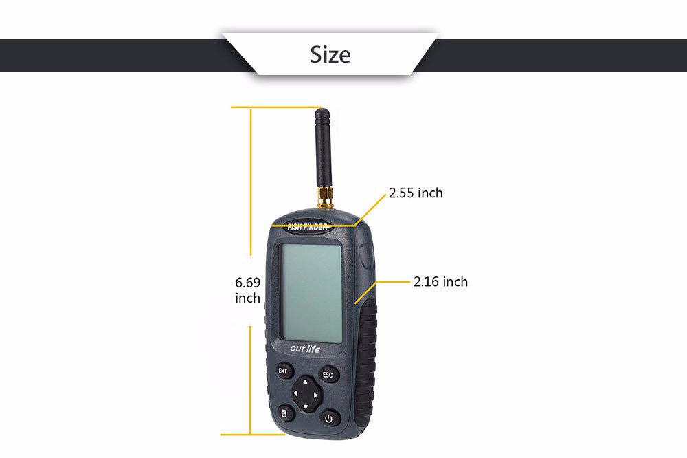 Outlife FF998 Rechargeable Wireless Fish Finder 125KHz Sonar Sensor Echo Sounder