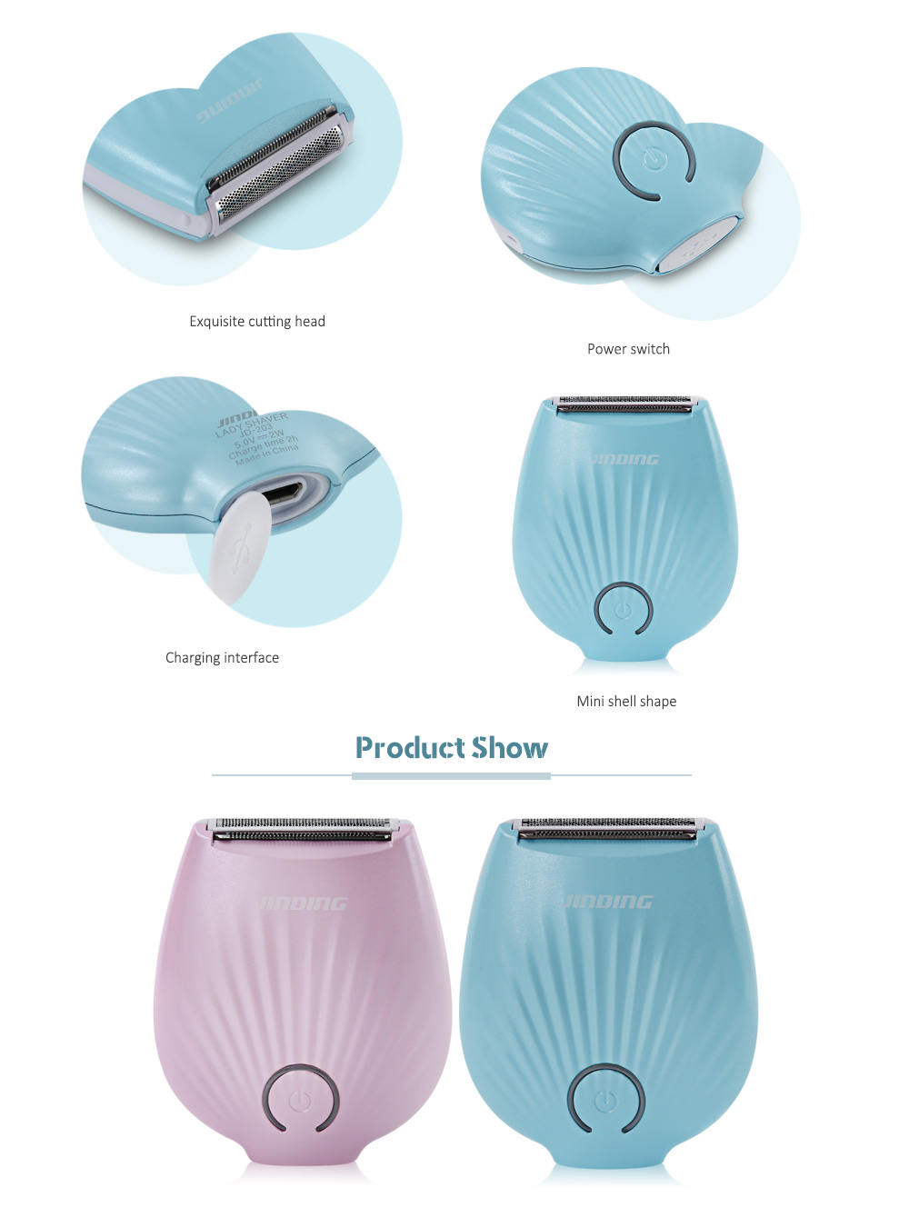 JD - 203 USB Rechargeable Shaver for Women