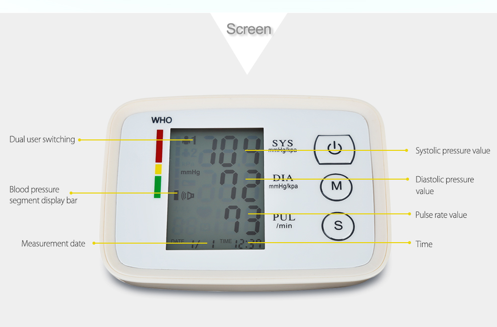 CHANGKUN CK - A155 Arm Health Care Blood Pressure Meter Heart Beat Monitor