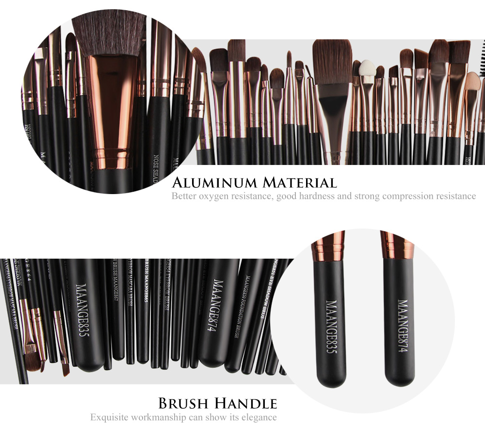 MAANGE 22pcs Foundation Blush Eye Shadow Lip Makeup Brushes Cosmetic Tools