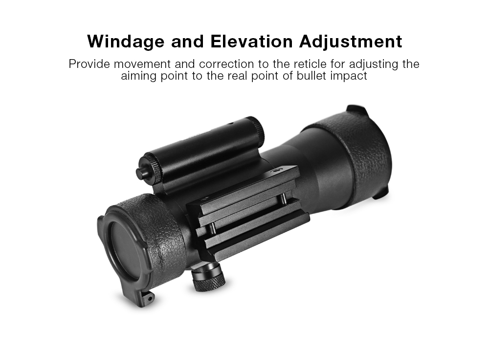 Dandelion 2 x 42 Outdoor Tactical Red Green Dot Laser Telescope Sight for 20MM Weaver Rail Bow