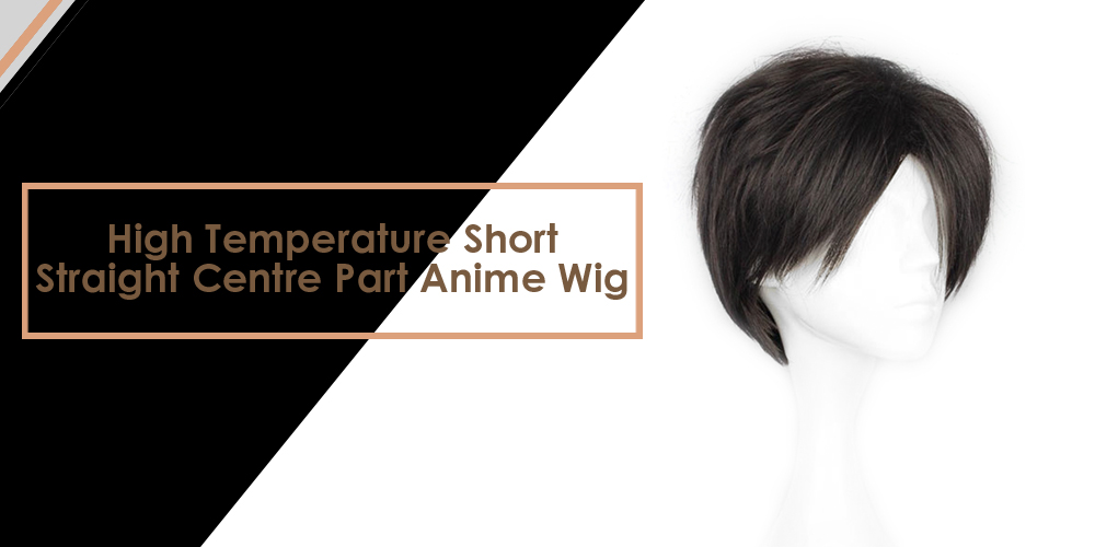 Mcoser High Temperature Short Straight Centre Parting Anime Wig Cosplay for Captain Rivaille