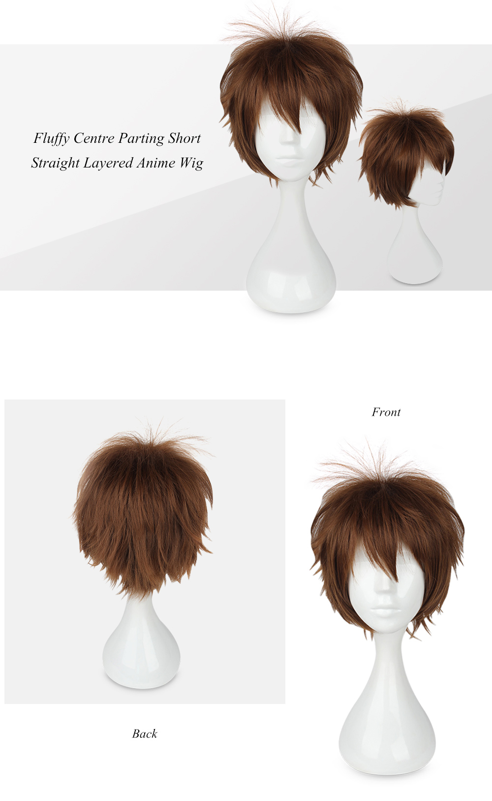 Mcoser High Temperature Short Straight Layered Wig Cosplay for EnsembleStars
