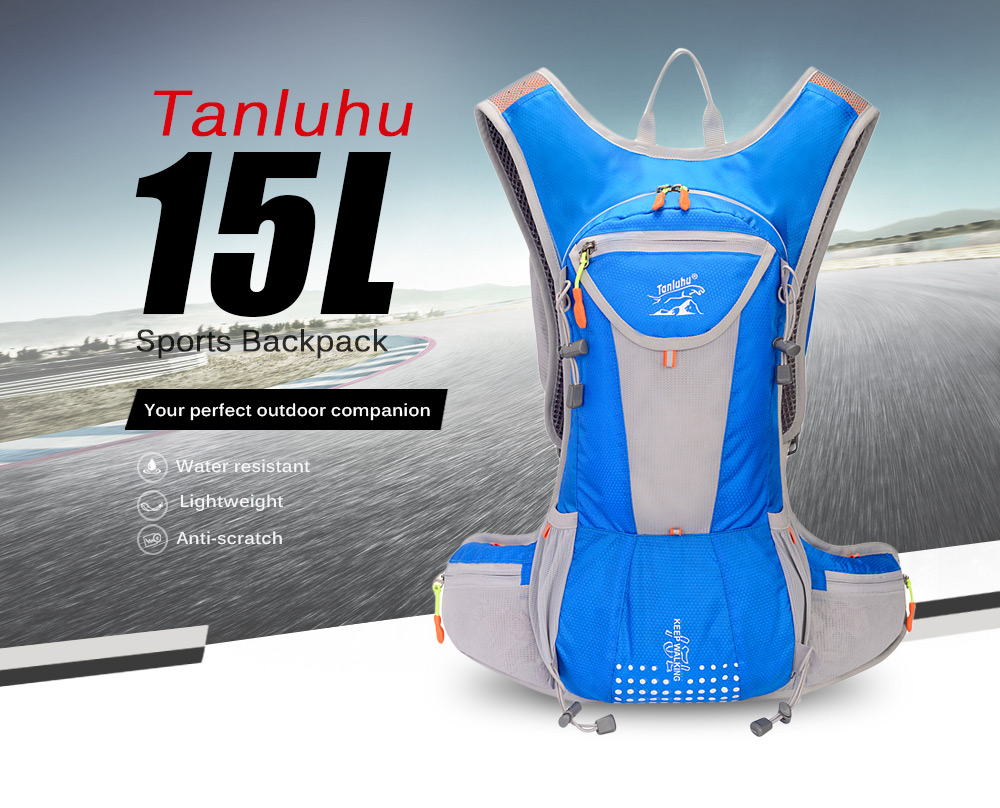 Tanluhu 673 Outdoor 15L Adult Water Resistant Backpack Hydration Pack for Climbing Running Hiking Cycling
