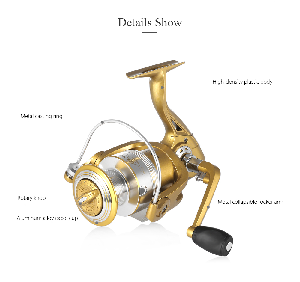 Fishdrops 12 + 1BB Aluminum Alloy Golden Fly Fishing Reel with Left Right Interchangeable Handle