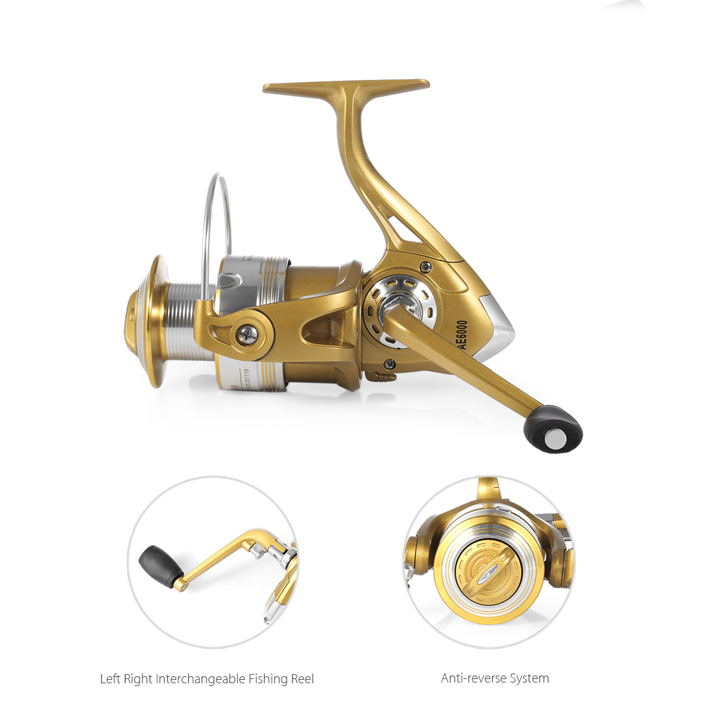 Fishdrops 12 + 1BB Aluminum Alloy Golden Fly Fishing Reel with Left Right Interchangeable Handle