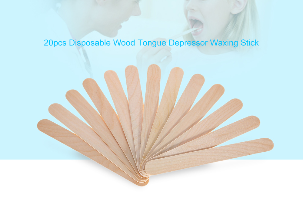 LIDDY 20PCS Disposable Wooden Tongue Depressor Waxing Stick Spatula Tools
