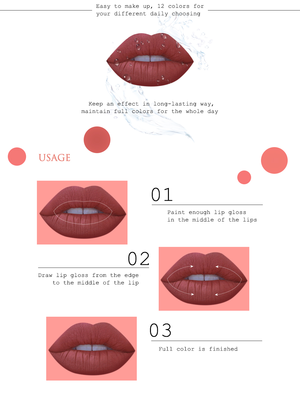 Popfeel 12 Color Waterproof Long Lasting Makeup Cosmetic Matte Lipstick