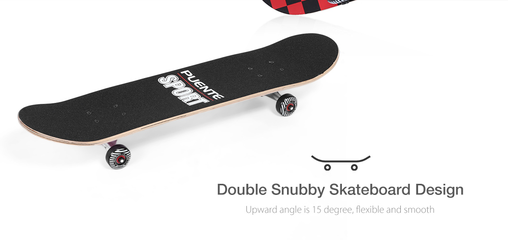 PUENTE 602 ABEC - 9 Four-wheel Double Snubby Maple Skateboard for Entertainment