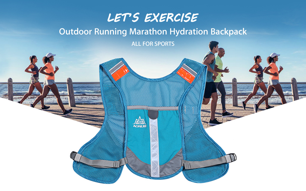 AONIJIE 5L Outdoor Reflective Backpack Hydration Vest Pack for Running Marathon