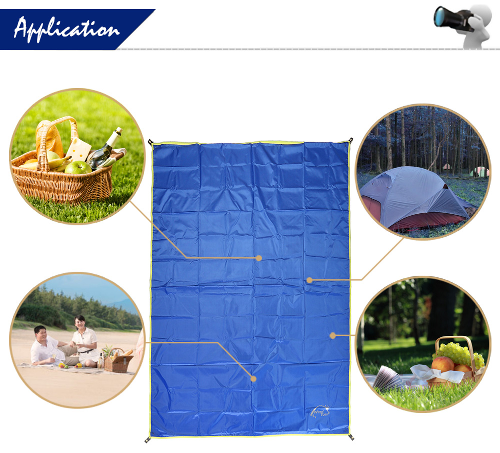WIND TOUR Waterproof Oxford Camping Beach Mat for 3 - 4 Persons Use