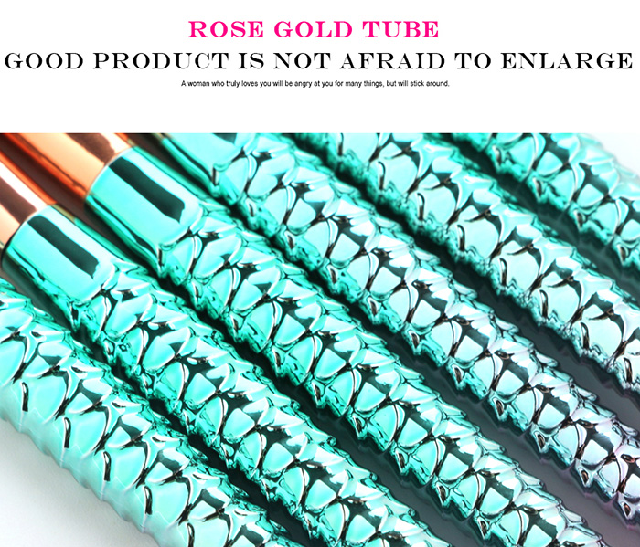 6Pcs Eye Ombre Mermaid Tail Handle Makeup Brushes