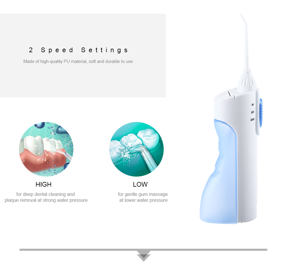 Portable Desktop Electric Dental Water Flosser Cordless Teeth Cleaning Tools with 2 Floss Tips
