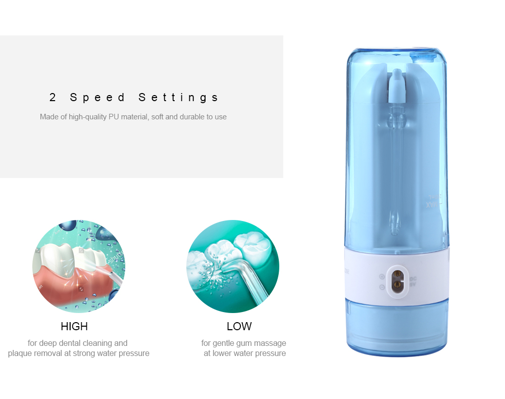 TODO W - 06 150ML Portable Rechargeable Oral Irrigator Nasal Wash Dental Water Flosser Teeth Cleaning Tools with 4 Floss Tips