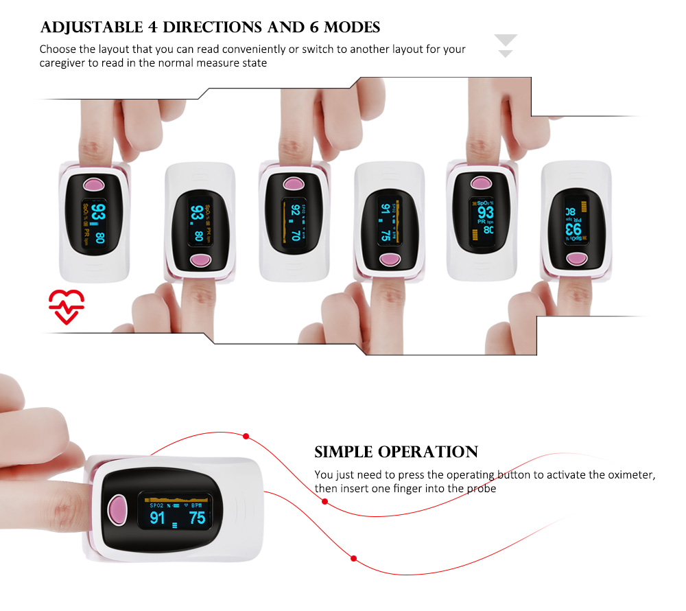 Health Care Finger OLED Pulse Oximeter SPO2 PR Saturation Meter Fingertip Monitor Portable Blood Oxygen