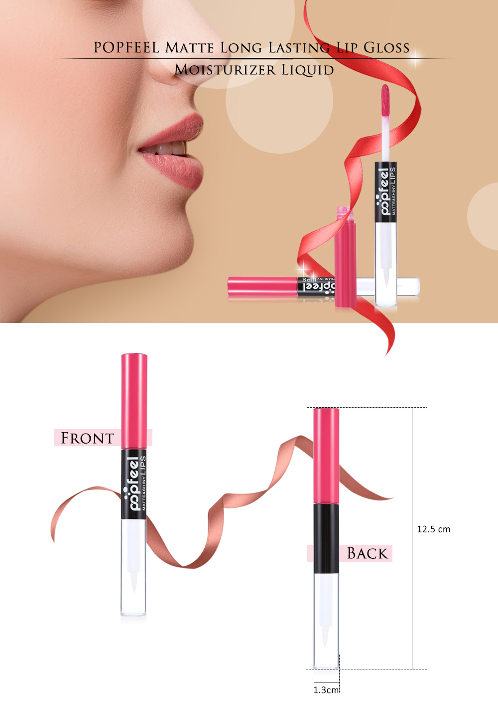 POPFEEL Matte Long Lasting Lip Gloss Moisturizer Liquid
