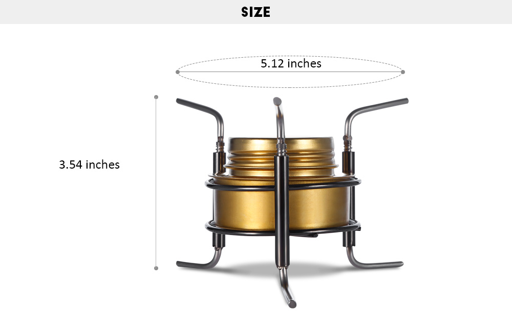 OUT - D Ultralight Copper Alloy Portable Mini Spirit Burner Alcohol Stove Outdoor Camping Furnace with Stand